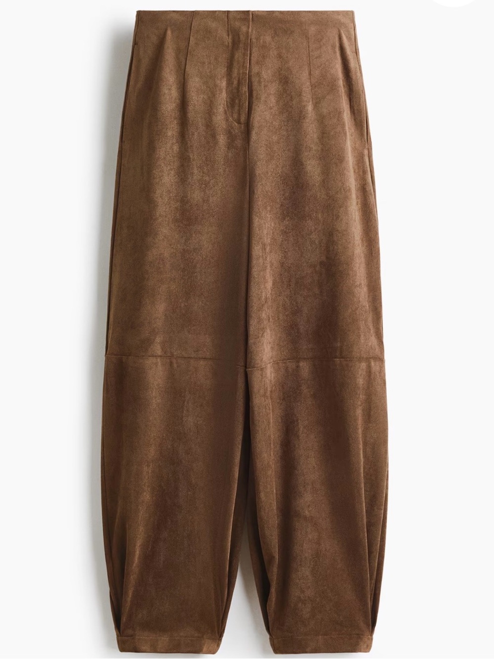H&M Brown Suede-Effect Wide Leg Pants